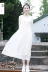 Mùa hè văn chương nhỏ tươi trắng váy khí chất váy dài nữ Sen thêu váy cổ tích hai tay áo - Sản phẩm HOT