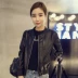 2017 mùa thu mới Hàn Quốc phiên bản của slim slim da phụ nữ ngắn sinh viên pu leather jacket cá tính xe máy áo khoác thủy triều áo da trắng Quần áo da