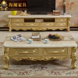 Европейский стиль мраморный телевизионный шкаф кофейный столик Комбинация набор гостиная полная дровяная шкаф современный минималистский шкаф