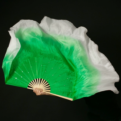 Двойной фанат танца Двойной настоящий шелк оригинальный независимый танец Yingshan Red Dance Fan Fan Gradient, чтобы увеличить фанат фанатов Yongzhou Yangge