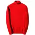 Năm sinh lớn áo len đỏ cổ cao cao mỏng đỏ lỏng áo len dày nam thanh niên áo len cổ tròn Áo len