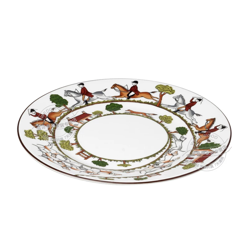 Wedgwood Woodwood Hunting Scene Hunting Series 27CM bone porcelain flat disk