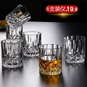 Rượu whisky cao cấp châu Âu nhà kính pha lê chạm khắc rượu mạnh rượu vang ly rượu vang bộ 6 bộ