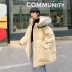 Leman Jin Jun áo khoác cotton sáng bóng nam lỏng lẻo mùa đông lớn lông cổ áo xuống áo khoác cotton thương hiệu áo khoác rắn màu - Bông