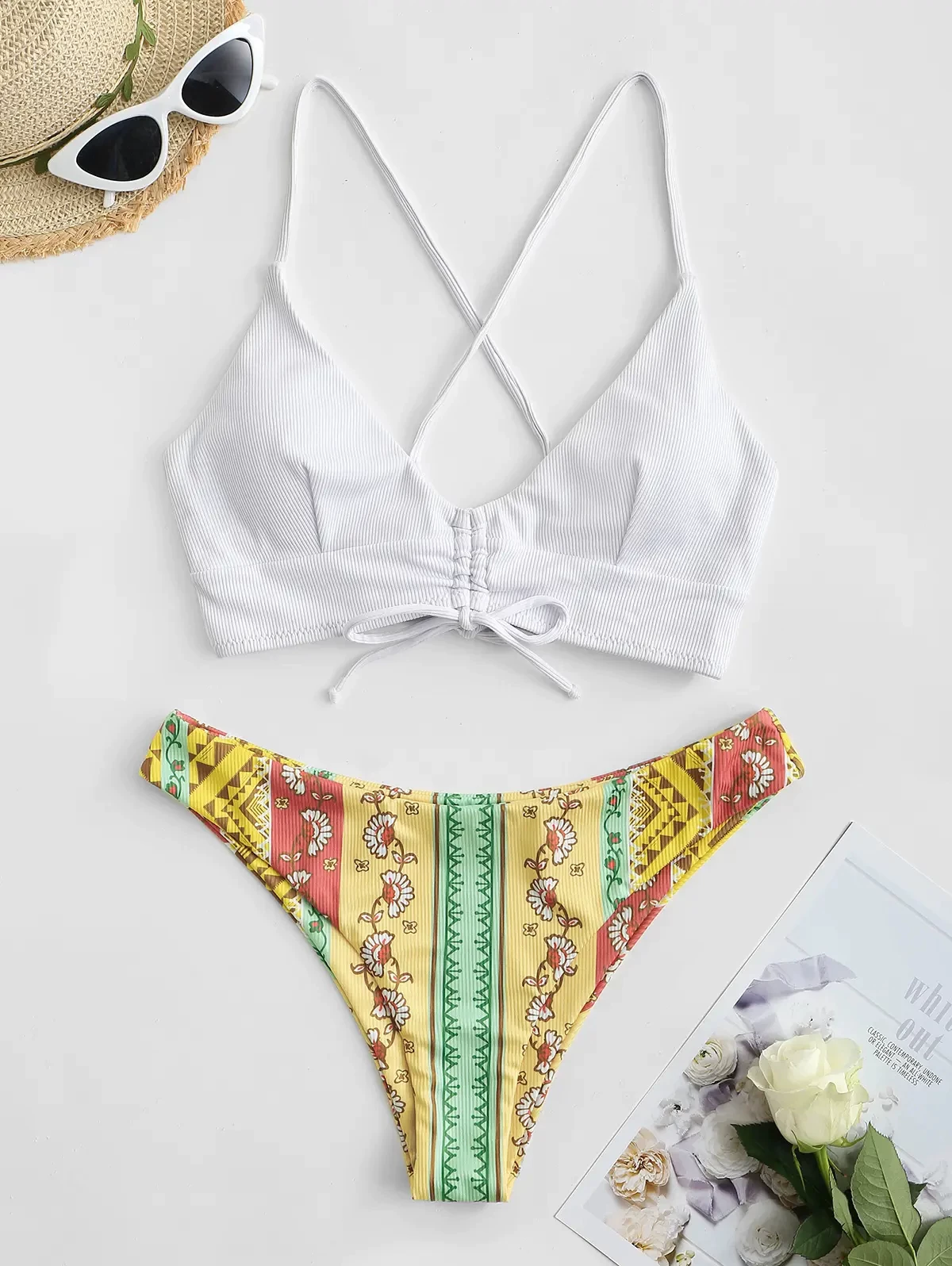 2022 ZAFUL Sexy Underwired Multi-way Bikini Swimwear Gather