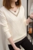 Dệt kim của phụ nữ đầu ngắn Hàn Quốc phiên bản của lỏng 2018 mùa thu mới dài tay của phụ nữ V-Cổ nhỏ tươi áo len áo phông Áo / áo thun
