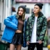 Các cặp vợ chồng Hàn Quốc phiên bản của Ngụy Trang bông quần áo xu hướng mùa đông đường phố Nhật Bản trùm đầu bông nam dày lỏng bông áo khoác
