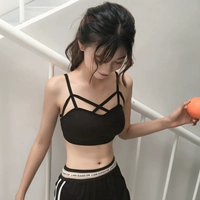 2018 mới của Hàn Quốc phiên bản của các cô gái tim ống máy dây đeo hàng đầu yoga thể thao thư với vest ngắn đồ lót nữ sinh viên áo sơ mi nữ