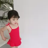 Брендовый купальник для девочек с бантиком, красный комбинезон, подходит для подростков