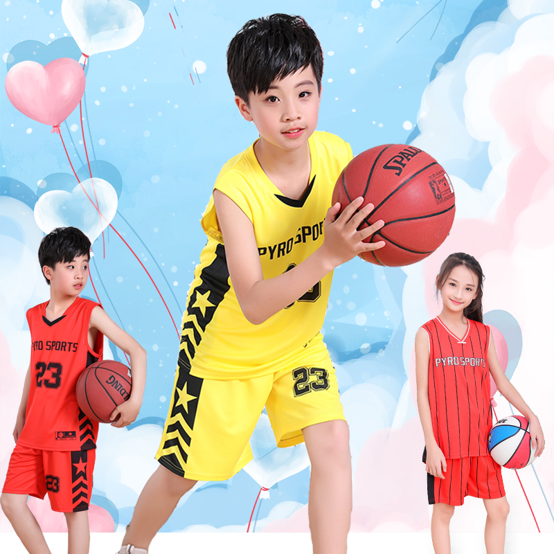 时尚儿童篮球服套装假夏季男女童运动速干服