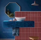 Nordic Ikea Трехмерная вогнутая макаронная глазированная плитка зеленый кирпичный кухонный туалетный туалетный плитка плитка