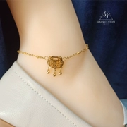 Không phai Không sợ nước 18K túi vàng hồng vàng khóa an toàn vòng chân Chuỗi hạt nữ mùa hè chuỗi chân quà tặng - Vòng chân