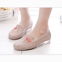 Mùa hè thời trang thấp để giúp nước giày nữ mưa khởi động mùa xuân và mùa thu ống ngắn dành cho người lớn Hàn Quốc dễ thương không thấm nước sinh viên mặc mưa khởi động nữ mua bọc giày đi mưa ở đâu