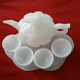 Белый чайный сервиз из белого нефрита, заварочный чайник из нефрита, украшение, набор, подарок на день рождения
