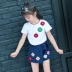 Cô gái mùa hè ăn mặc 2018 mới thời trang phù hợp với 6 Hàn Quốc phiên bản 7 cô gái quần áo 8 trẻ em hai mảnh đặt 9 thủy triều 10-12 tuổi