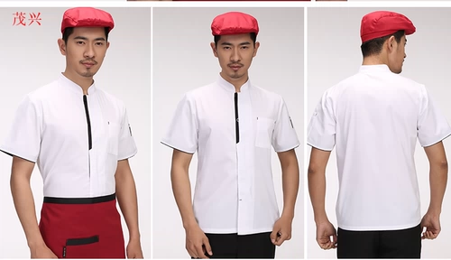 Шеф -повара Рабочая одежда Короткая -Летние гостиницы ресторан ресторан шеф -повар кухня короткая -дышащая дышащая тонкая кухонная куртка Мужчины и женщины