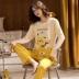 Bộ Đồ Ngủ Nữ Thu Đông Mới Hoạt Hình Cotton Tay Dài Công Chúa Gió Gợi Cảm Ngọt Hàn Quốc Thường Ngày Ở Nhà Bộ Nữ mẫu áo len nữ đẹp 2020 Cộng với kích thước quần áo