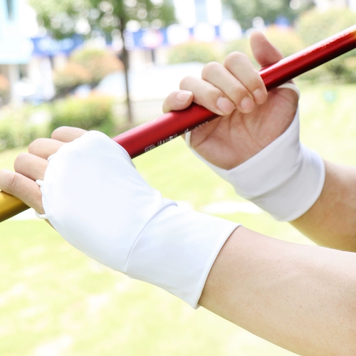 Мужские летние шелковые дышащие тонкие перчатки, без пальцев, защита от ультрафиолета