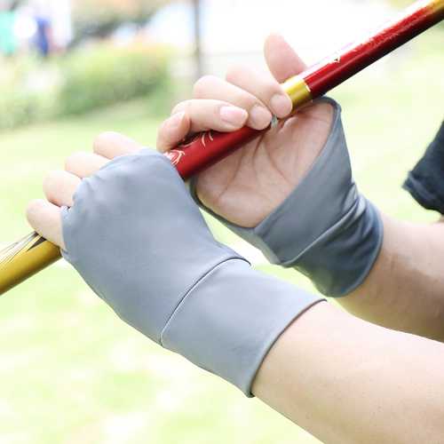 Мужские летние шелковые дышащие тонкие перчатки, без пальцев, защита от ультрафиолета