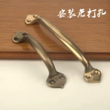 Китайский антикварный чистый медный шкаф дверной ручка ящика и деревянная ручка без дверей, дверь комнаты, легкая ручка
