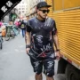 2018 mùa hè mới thể thao ngắn- tay người đàn ông giản dị graffiti xu hướng in ấn thiết lập của nam giới cộng với chất béo kích thước lớn quần áo của nam giới set đồ nam