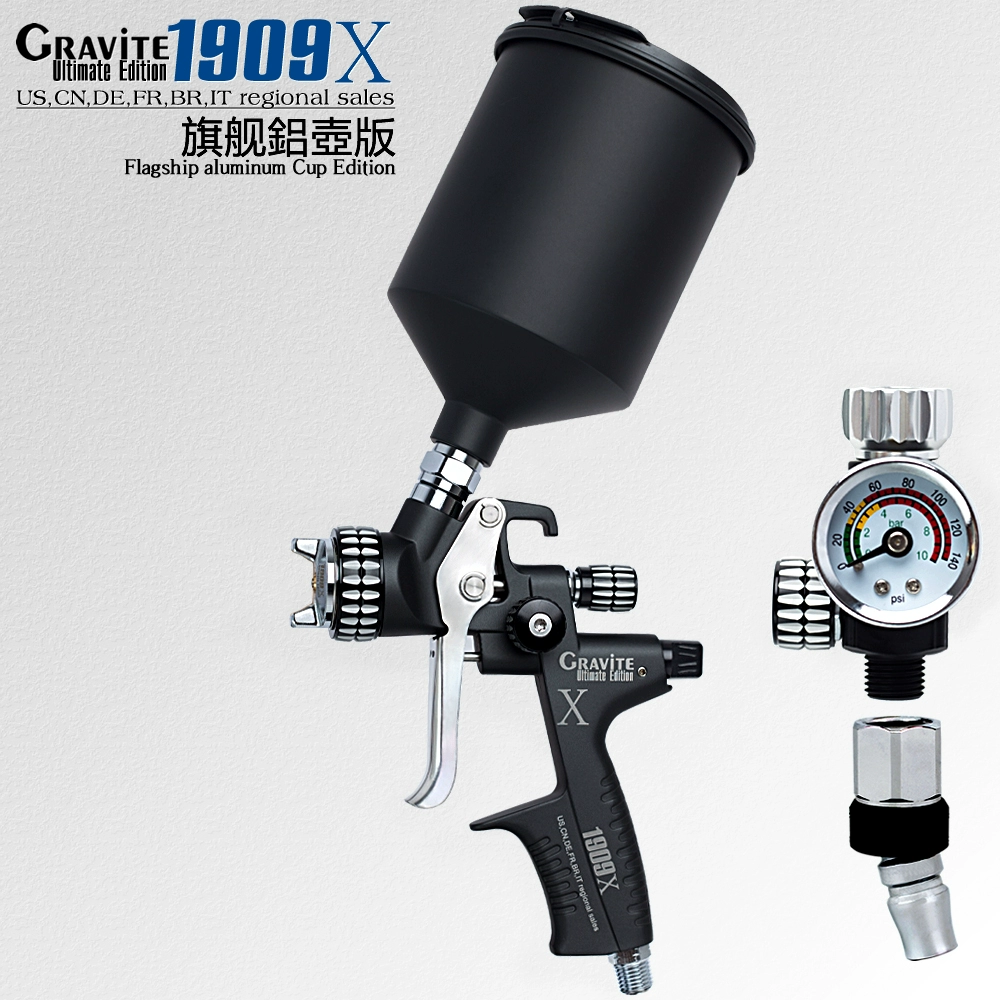 Chính hãng GRViTE 1909X xịt ô tô tấm sơn kim loại bằng khí nén nồi xịt sơn phủ ngoài dụng cụ phun máy hơi phun sơn Máy phun sơn cầm tay