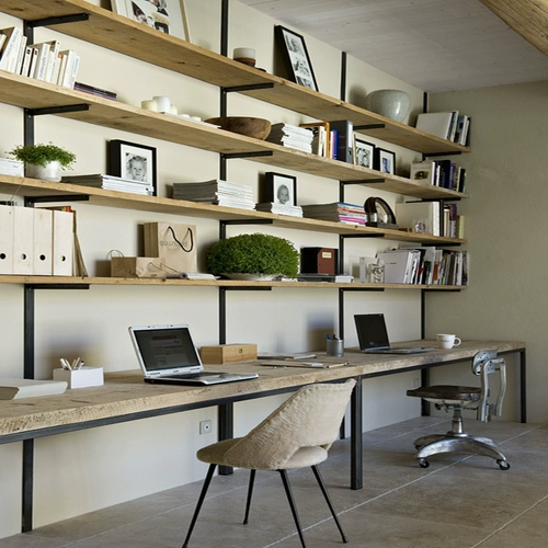 Индивидуальная сплошная деревянная книжная стола с комбинированной стеной -напоказ