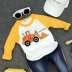 Quần áo trẻ em Hàn Quốc 2018 trẻ em xe hơi in phim hoạt hình cotton dài tay áo thun bé trai cổ tròn - Áo thun cửa hàng quần áo trẻ em Áo thun
