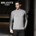 Brloote Barut Ánh Sáng Nam của Nam Giới Cashmere Áo Sơ Mi Nam Slim Cao Cổ Nửa Cao Cổ Áo Len Mùa Thu quần áo mùa đông nam giới Áo len Cashmere