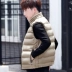 Vest nam xuân thu đông Phiên bản Hàn Quốc của xu hướng đẹp trai ấm áp vest ấm áp vest nam áo khoác cotton lụa - Dệt kim Vest Dệt kim Vest