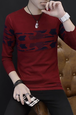 Áo len nam mùa xuân phần mỏng cổ tròn dài tay áo len Hàn Quốc phiên bản của xu hướng của nam giới dòng quần áo áo sơ mi áo khoác mùa đông áo khoác áo len nam cổ lọ Cardigan