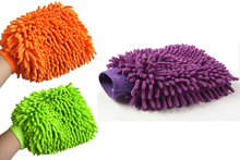 双面超细纤维珊瑚虫雪尼尔洗车手套洗车清洁手套柔软防止划痕