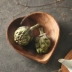 Jiale Philippines nhập khẩu gỗ tốt món ăn bằng gỗ nhà hàng nhà bếp rắn gỗ hình trái tim khay trái cây sáng tạo tấm