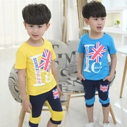 Quần áo trẻ em cậu bé mùa hè phù hợp với 2018 mùa hè mới ngắn- tay trẻ em bông cậu bé quần áo giản dị hai mảnh