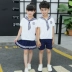 Mẫu giáo quần áo mùa hè ngắn tay phù hợp với trẻ em đồng phục học sinh tùy chỉnh tiểu học và trung học dịch vụ lớp học cao đẳng người Anh gió