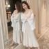 Áo bà bầu mùa xuân 2019 mẫu mới lạ phiên bản Hàn Quốc của mẫu váy hai dây dành cho bà bầu mùa hè váy dài thủy triều - Áo thai sản
