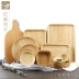 Gốc chữ nhật nhà khay gỗ kiểu Nhật gỗ Cup bằng gỗ tròn bánh trái cây món nướng khay chữ Khay gỗ