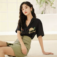 Ретро рубашка, сексуальный жакет для отдыха, в корейском стиле, оверсайз, сезон 2021