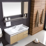 Комбинация шкафа для ванной комнаты из нержавеющей стали для мытья рук, шкаф Washbasin, туалет, современный минималистский шкаф для ванной комнаты в ванной комнате