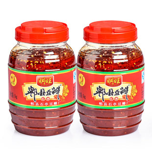 明旺牌红油郫县豆瓣酱1000g*2瓶正宗四川特产红油辣椒酱包邮豆瓣