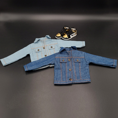 taobao agent Denim jacket, top, women's doll, clothing, scale 1:6, soldier