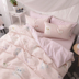 Ins hồng cô gái tim flamingo cotton giường ba bộ 1.2 m cotton quilt cover dễ thương sheets bốn bộ Bộ đồ giường bốn mảnh