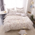 Ins hồng cô gái tim flamingo cotton giường ba bộ 1.2 m cotton quilt cover dễ thương sheets bốn bộ