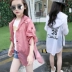Cô gái mặt trời quần áo bảo hộ 2017 new casual quần áo ngoài trời áo khoác siêu mỏng trong phần dài của mùa hè trẻ em lớn quần áo chống nắng