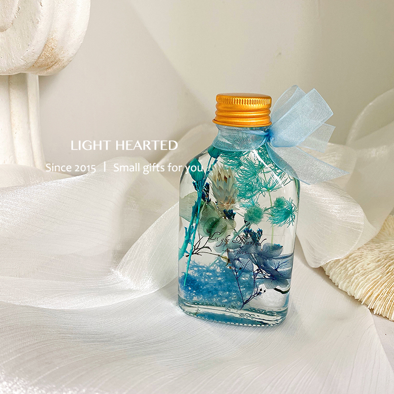 "Yan Xi" Jasper Clear Cream 100MlImmortal flower  Dried flower Botany specimen float bottle 520 lover mother festival gift confidante Birthday gift