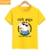 Trai Con Heo Đất Ngắn Tay Áo T-Shirt Mùa Hè 2018 Cậu Bé Mới Nửa Tay Áo T-Shirt Trẻ Em Bông Lớn Trẻ Em của Mặc