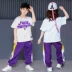 Street baby popping chàng trai và cô gái hiphop Street dance quần biểu diễn ra dịch vụ áo thun ngắn tay đáy quần màu tím - Trang phục