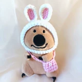 Шапка, шерстяной шлем, милый плетеный аксессуар ручной работы, с медвежатами, наряжаться