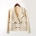 Áo khoác ngắn nữ mùa thu mới phù hợp với cổ áo áo ngực đôi áo khoác ngắn Áo khoác hàn quốc W8E228