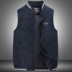 Chính hãng cá mập nhỏ đứng cổ áo vest kim cương vest nam thanh niên kinh doanh áo khoác giản dị Mùa thu và mùa đông dày áo vest - Áo vest cotton